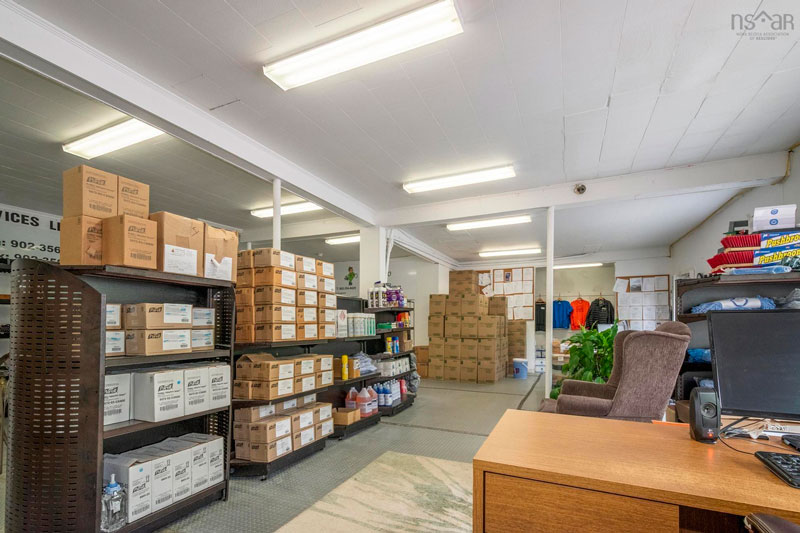 View from office area to warehouse / storage space